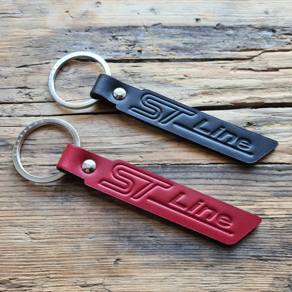 Red Richbrook Official Ford Licenced Logo Genuine Leather Keyring Key Ring 